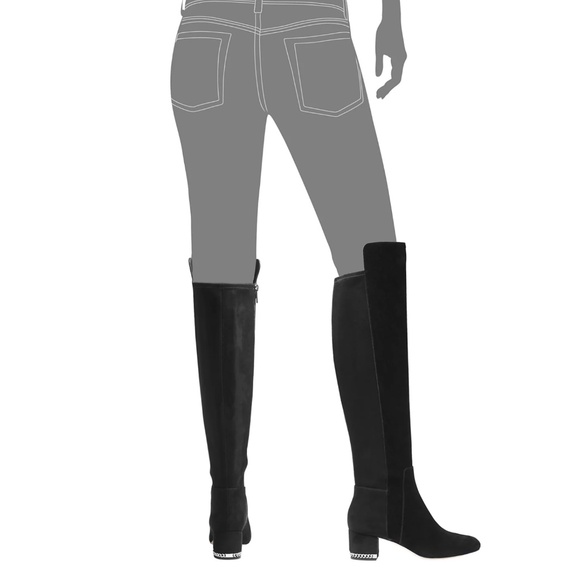 Michael Kors Sabrina  Black Suede Leather Boots, Size 9 M - Picture 5 of 16